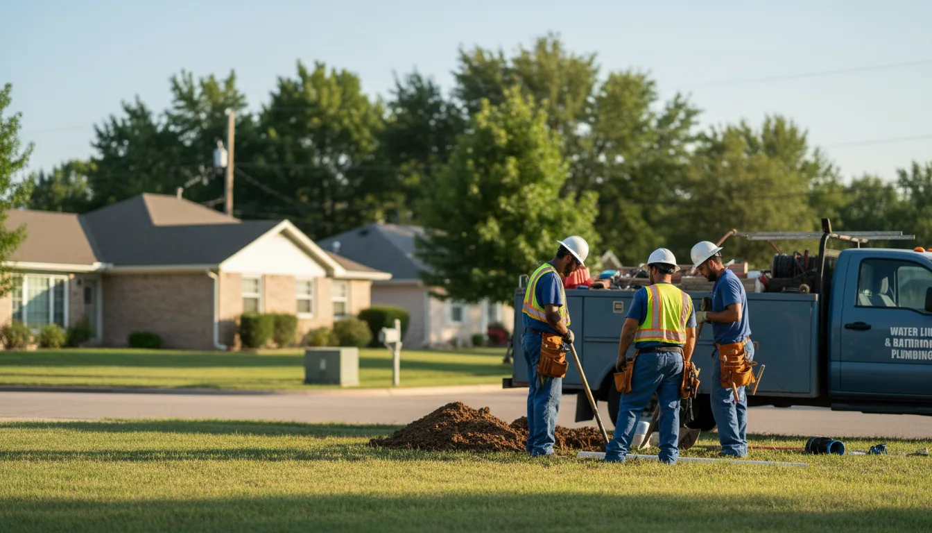 Residential water line and bathroom plumbing service in Stroh, IN